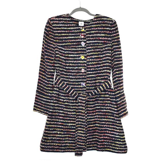 cabi Tweed Jacket Women's Size 8 Headline Topper Floral #5660 Spring 2020 Funky - Picture 1 of 12